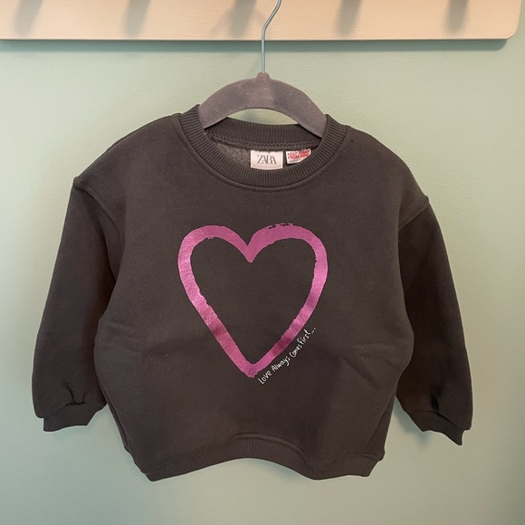 ZARA SHINY HEART SWEATSHIRT - Picture 4 of 8